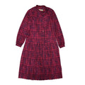 Lazarus Of London 80s Vintage Pink Paisley Bow Neck Pleated Dress Women's 16