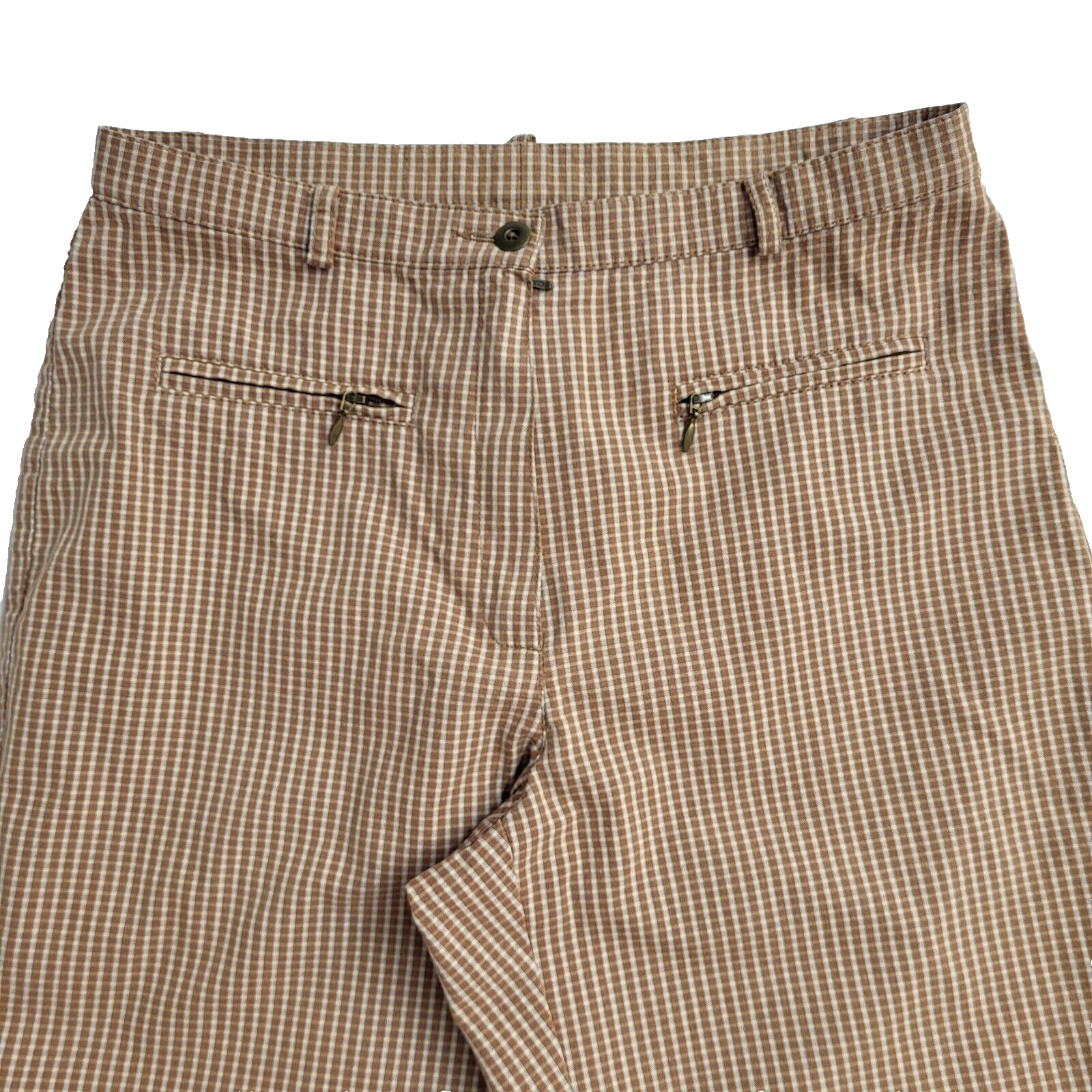 Marks and Spencer Brown Check Vintage 90's Trousers UK Women's 14 W30 L26