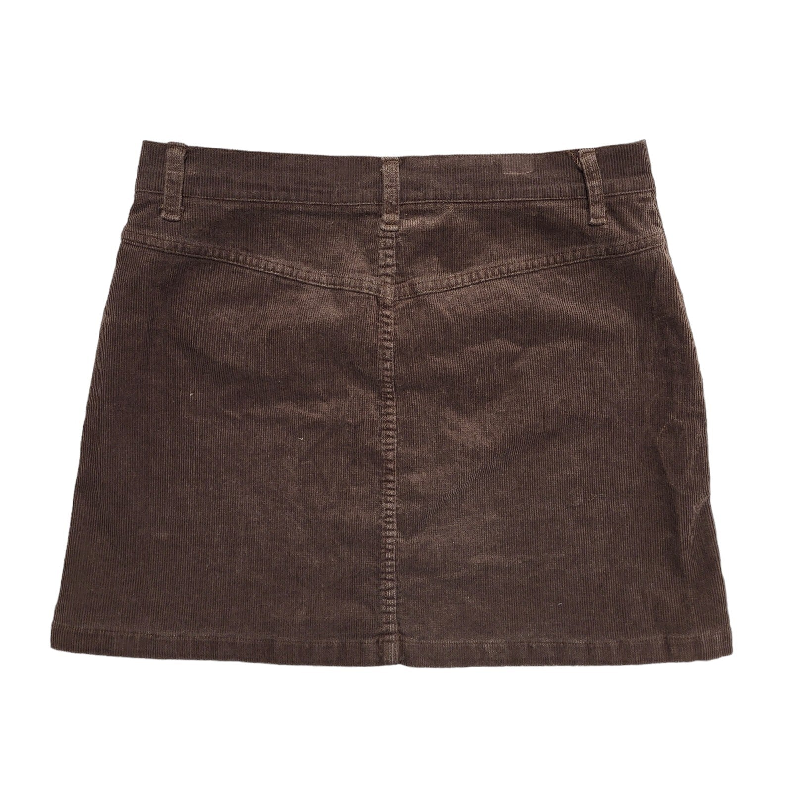 United Colors Of Benetton Brown Y2k Short Corduroy Skirt Uk Women's Size 14