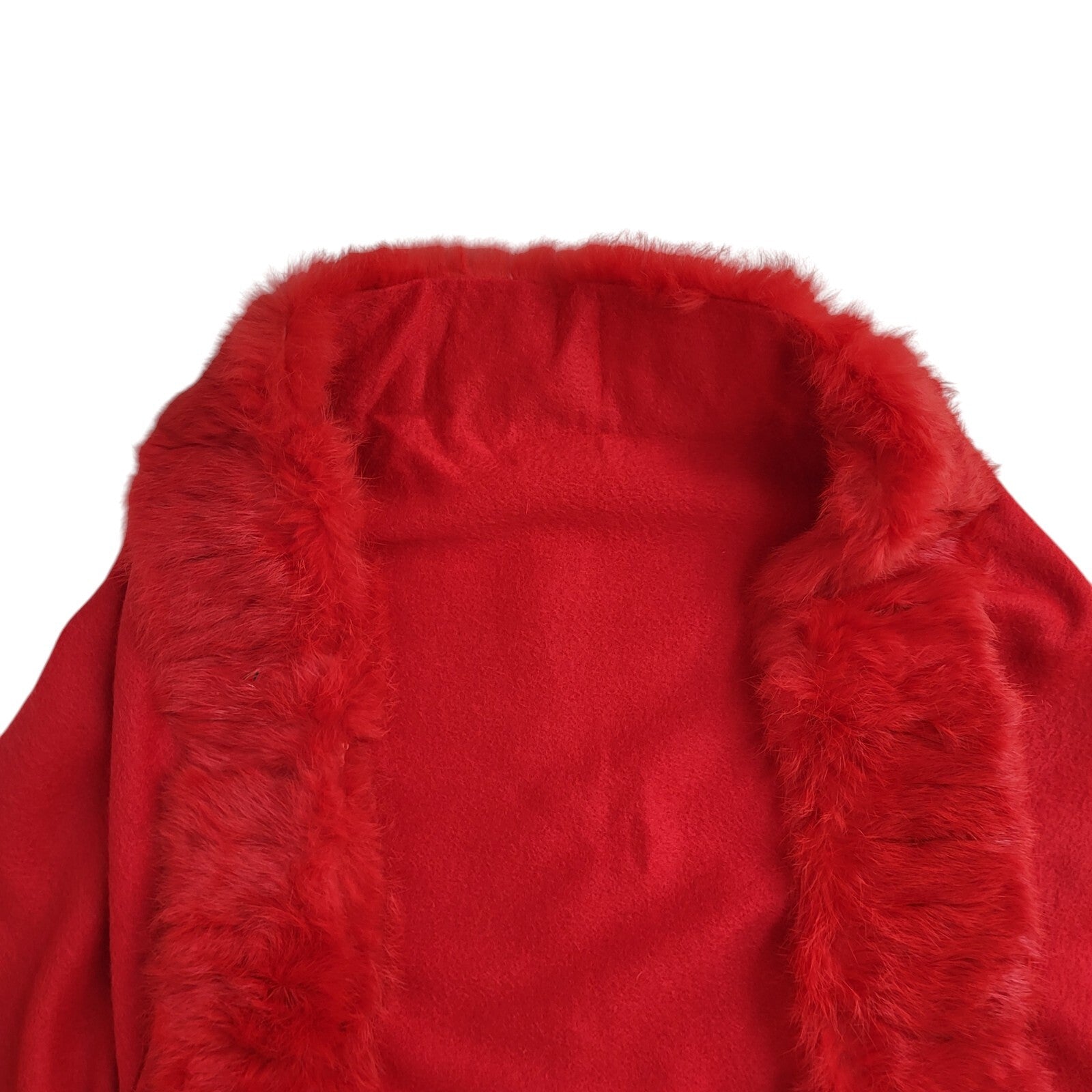 Besarani Red Vintage 90s Wool Rectangle Scarf UK Women's 68'' x 28''