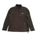 Weird Fish Vintage Y2K Brown 1/4 Zip Sweatshirt Mens UK M