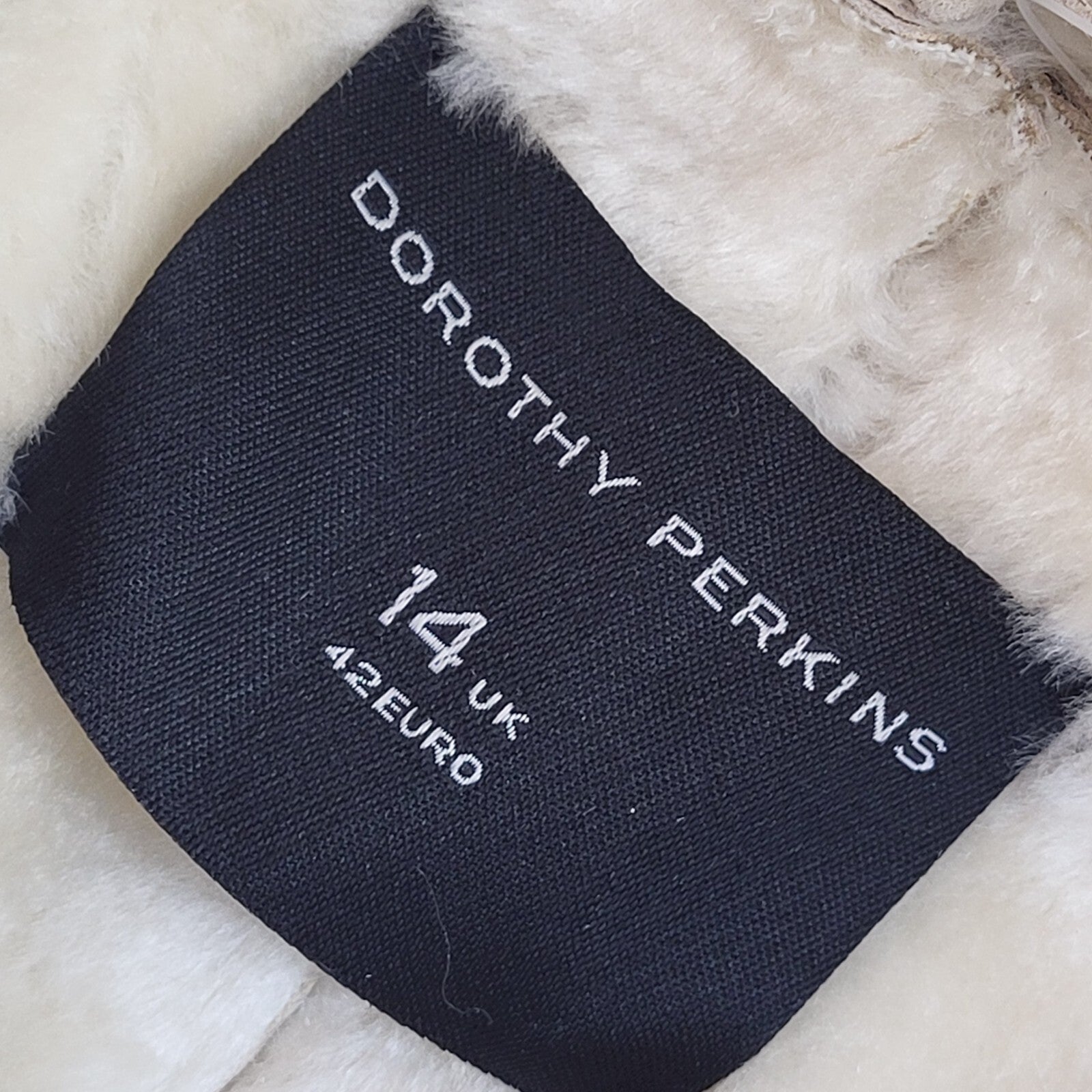 Dorothy Perkins Vintage Y2k Beige Hooded Faux Fur Women's UK 14 Bnwt
