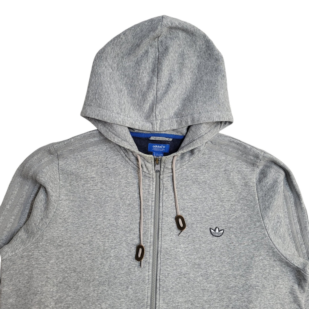 Adidas Grey Y2K Drawstring Full Zip Sports Hoodie UK Men's Size XL