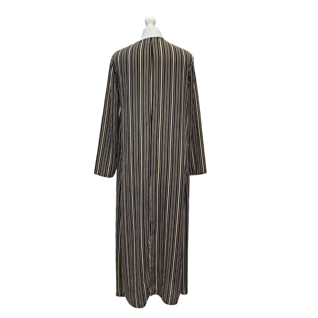 Essence 90s Vintage Black White Striped Shirt Dress Women's Size 12 EU 40
