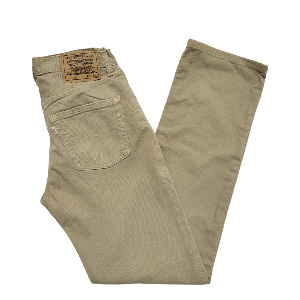 Levi's 551 Vintage Y2K   Beige Straight Leg Denim Jeans Men's UK XS-S W29 L32