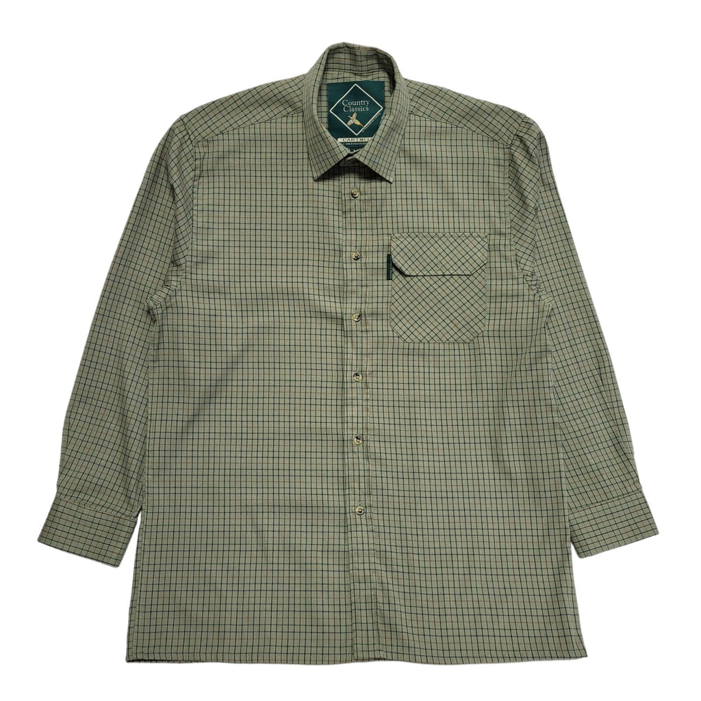 Country Classics Vintage 90's Green Checked Long Sleeve Shirt Mens UK M