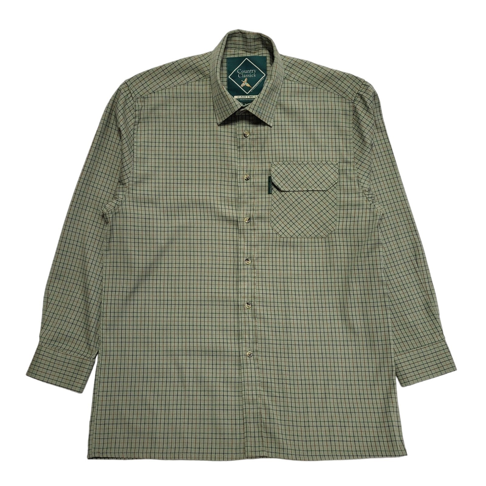 Country Classics Vintage 90's Green Checked Long Sleeve Shirt Mens UK M