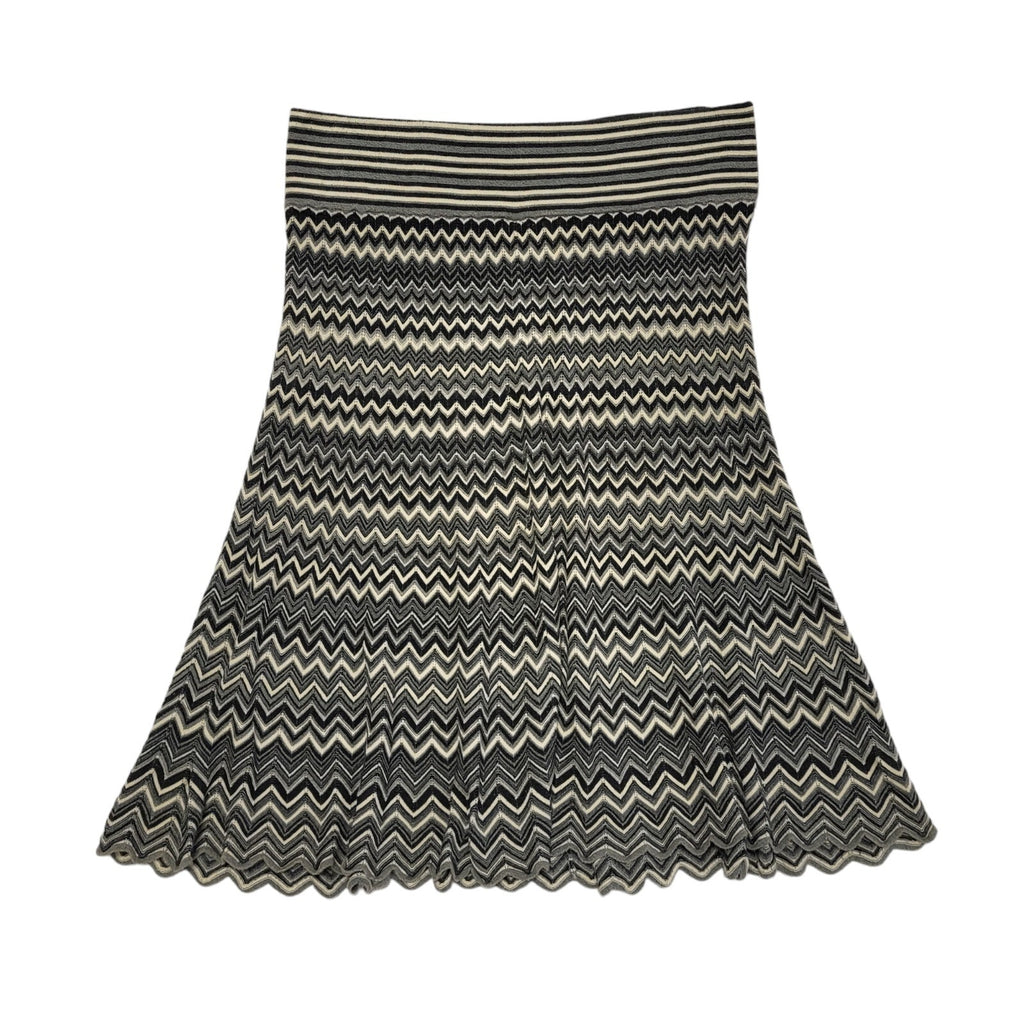 Kookai Y2K Vintage Grey Zigzag A-Line Skirt Women's Size L 12 W30