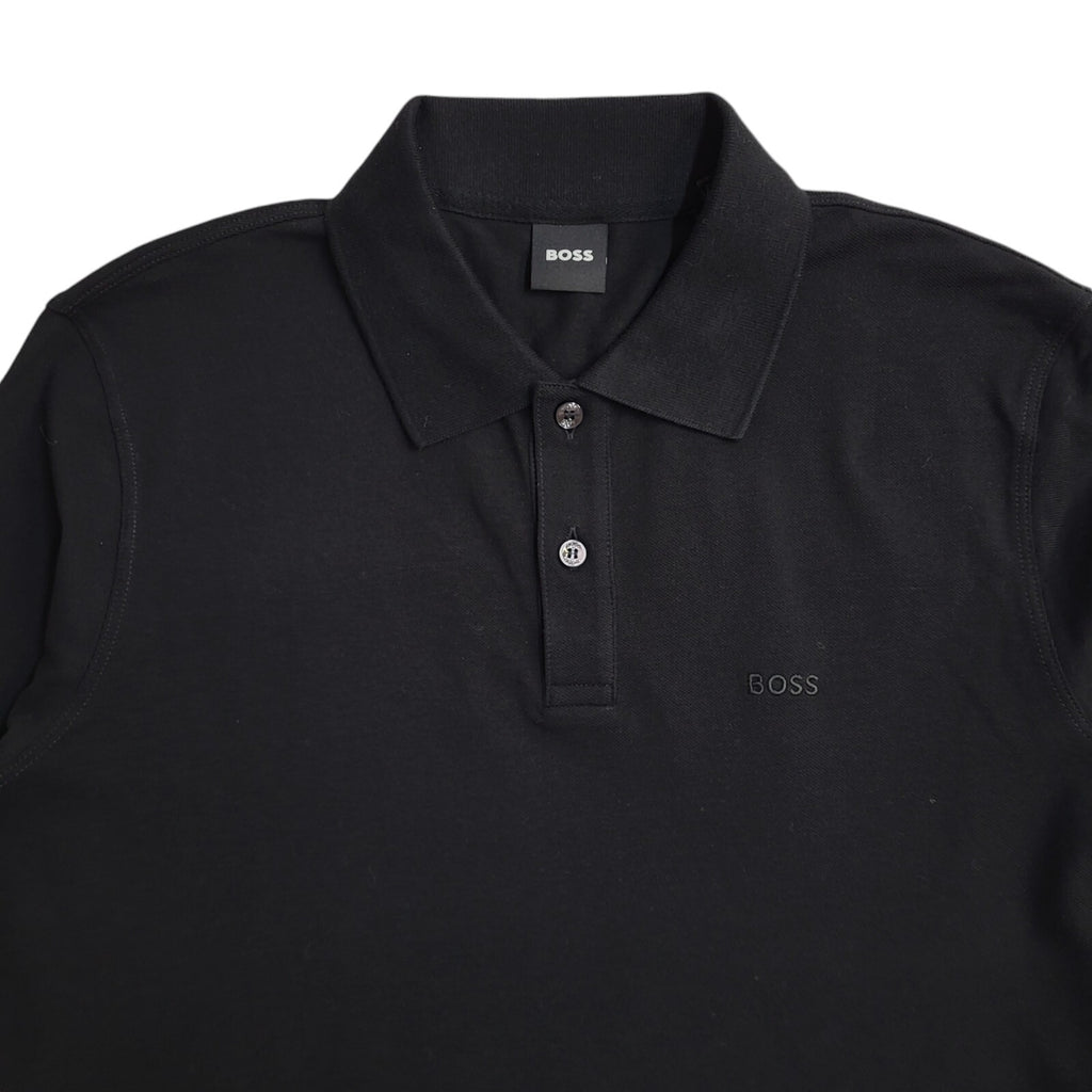 Boss Y2K Vintage Black Long Sleeve Polo Top Shirt Men's Size M