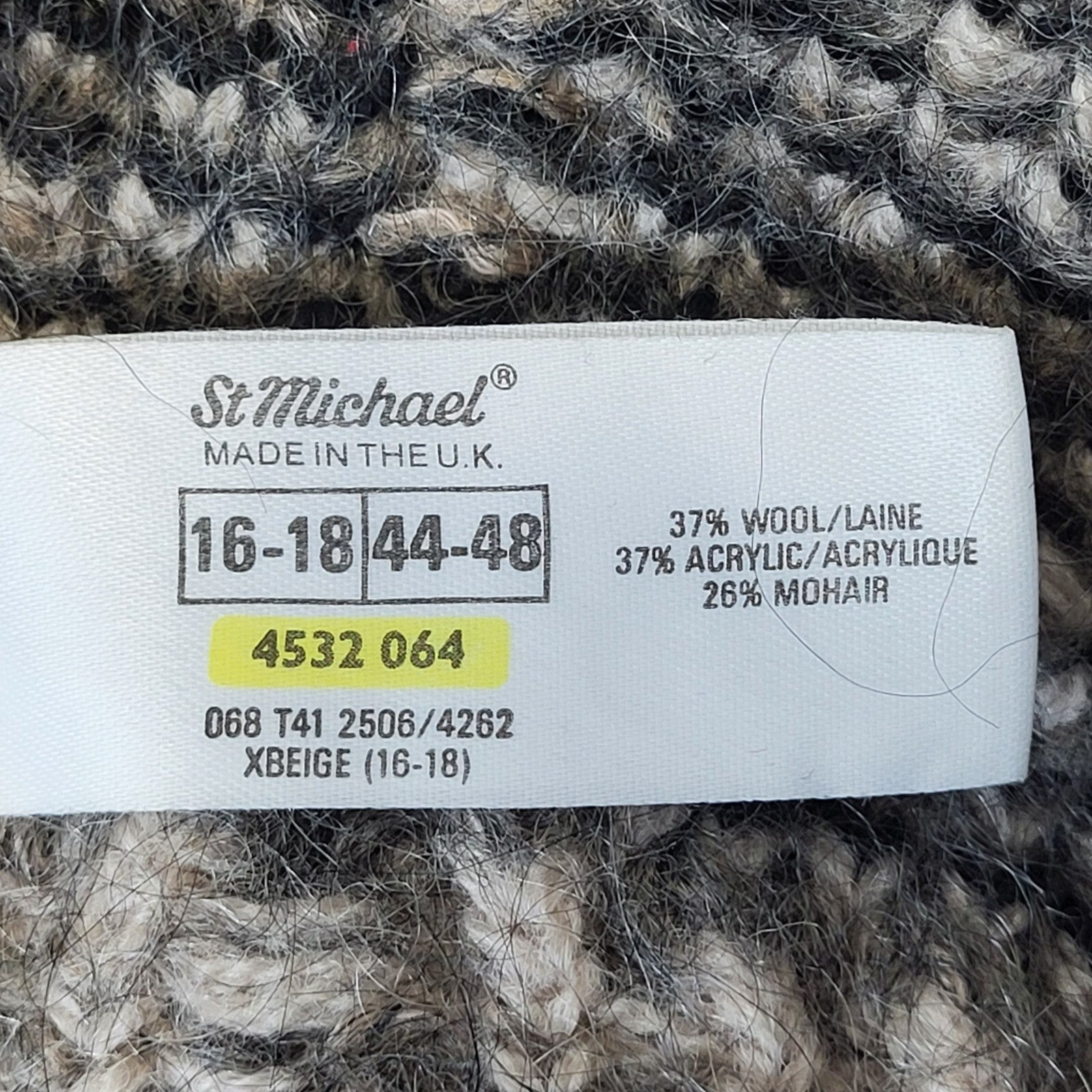 St Michael 80s Vintage Grey Button-Up Cardigan Women's Size 16/18 Eu 46/48