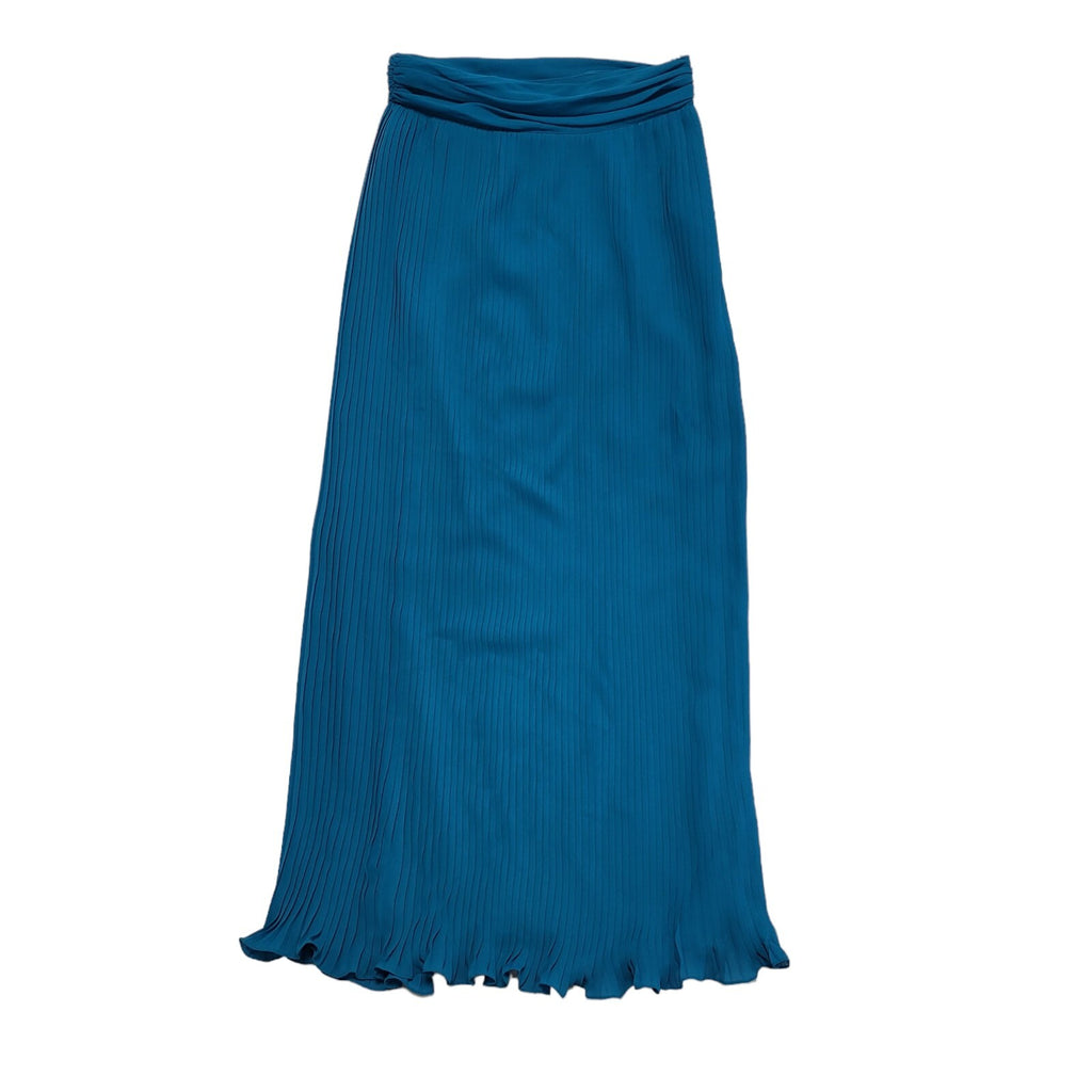 Collage Vintage 80's Blue A-Line Pencil Skirt Uk Women's Size 12
