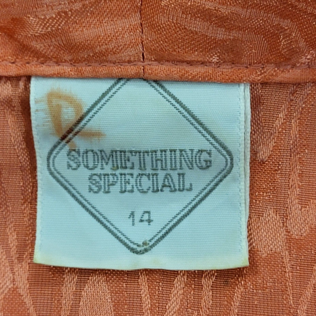 Something Special 80s Vintage Orange Buttoned Dress Women's 14