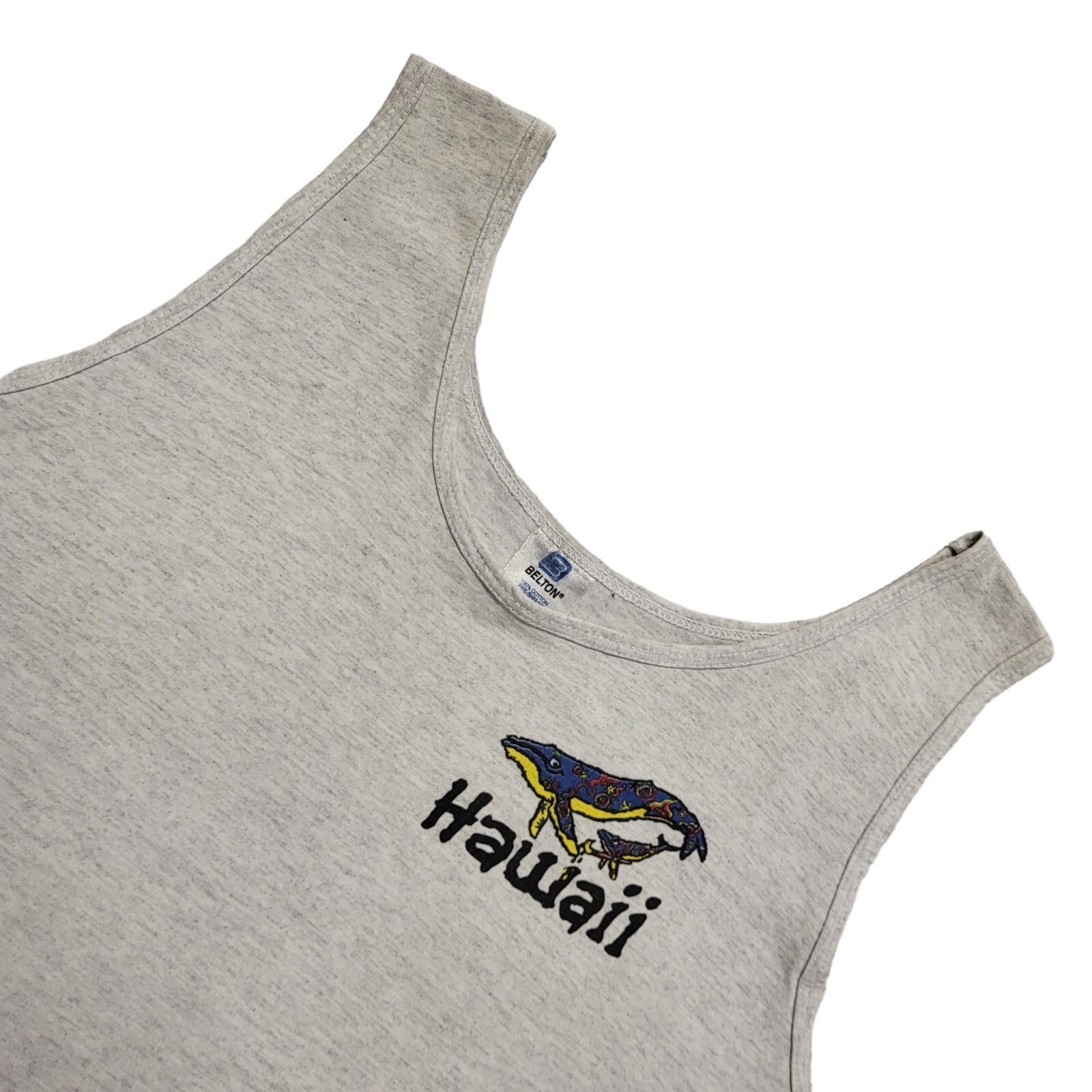 Belton Vintage 90's Grey Cotton Sports Vest Top Men's Size L