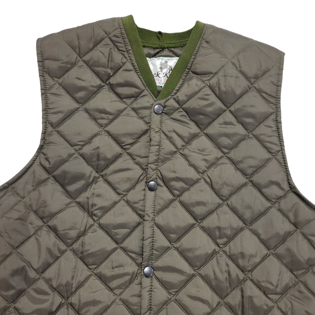 Black Knight Vintage 90s Green Snap Quilted Gilet Uk Men's Size Medium