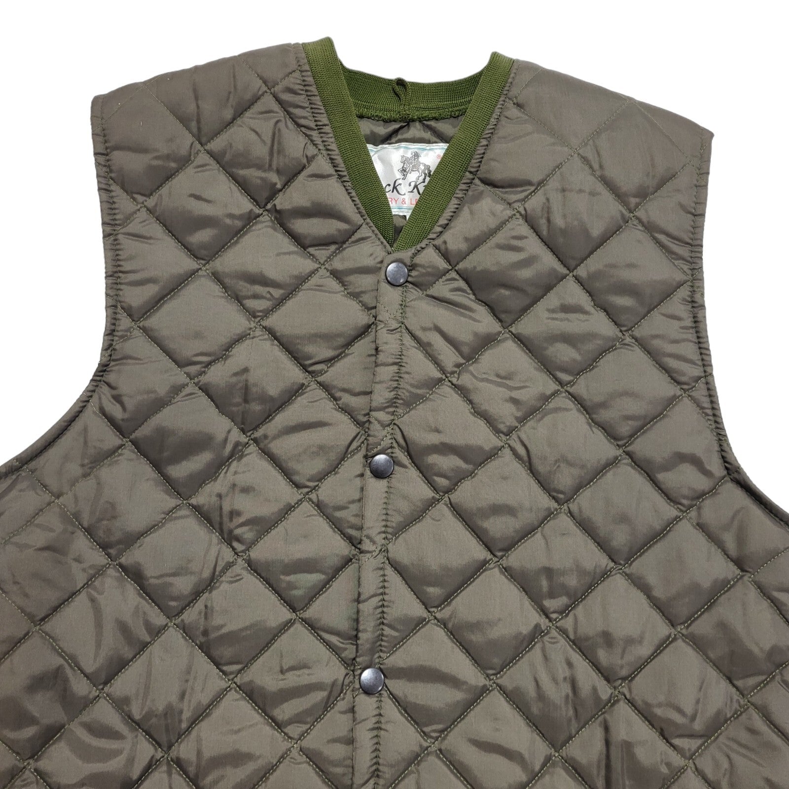 Black Knight Vintage 90s Green Snap Quilted Gilet Uk Men's Size Medium