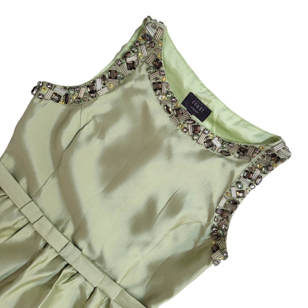 Coast Y2K Green Embellished Elizabette Dress UK BNWT Women's Size 12
