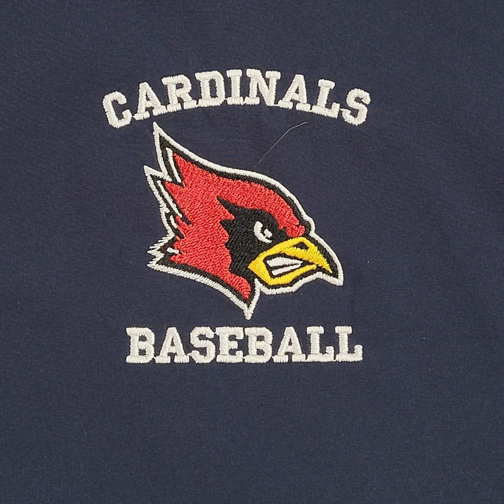 Rawlings Cardinal Baseball 90s Blue 1/4 Zip Pullover Sports Jacket Men's Size L