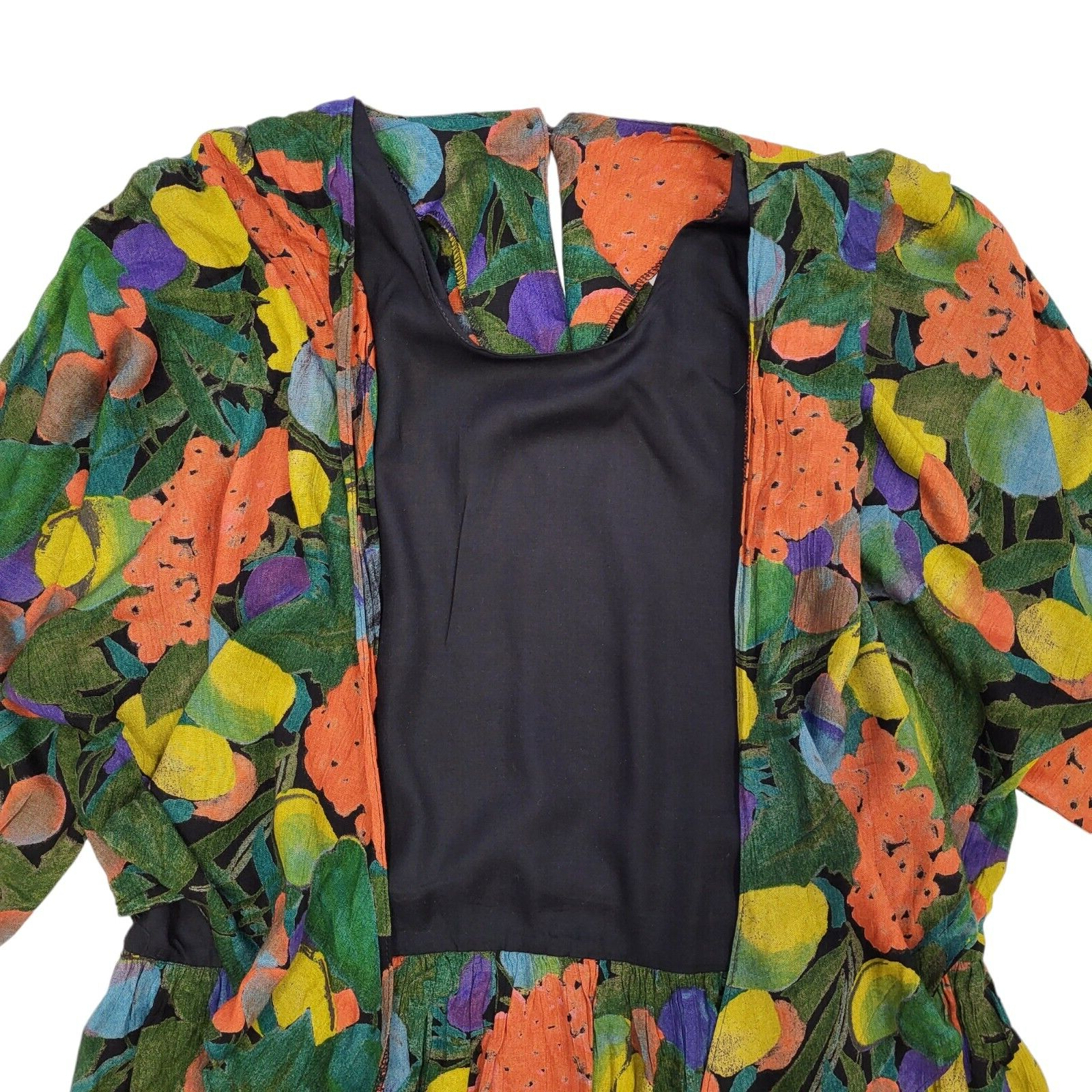 Emma Bernstein 80s Vintage Floral Daywear Dress Women's Size 10