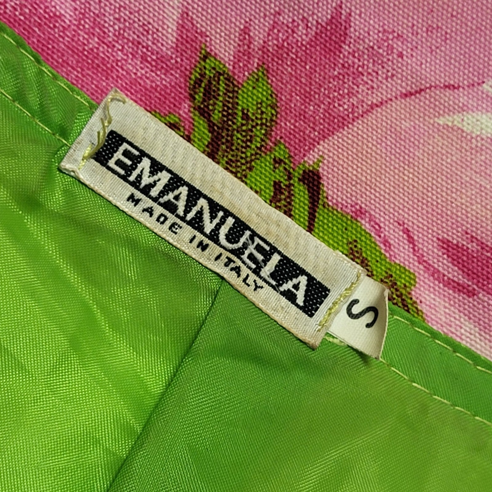 Emanuela 90s Vintage Pink Green Floral Casual Jacket Uk Women's Size S