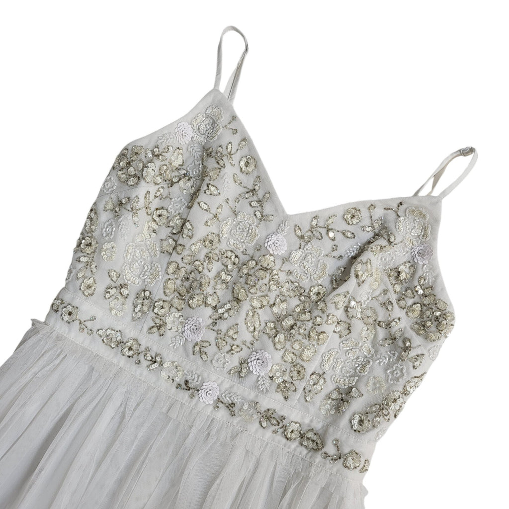 French Connection White Embellished Evening Dress BNWT Women's UK Size 6