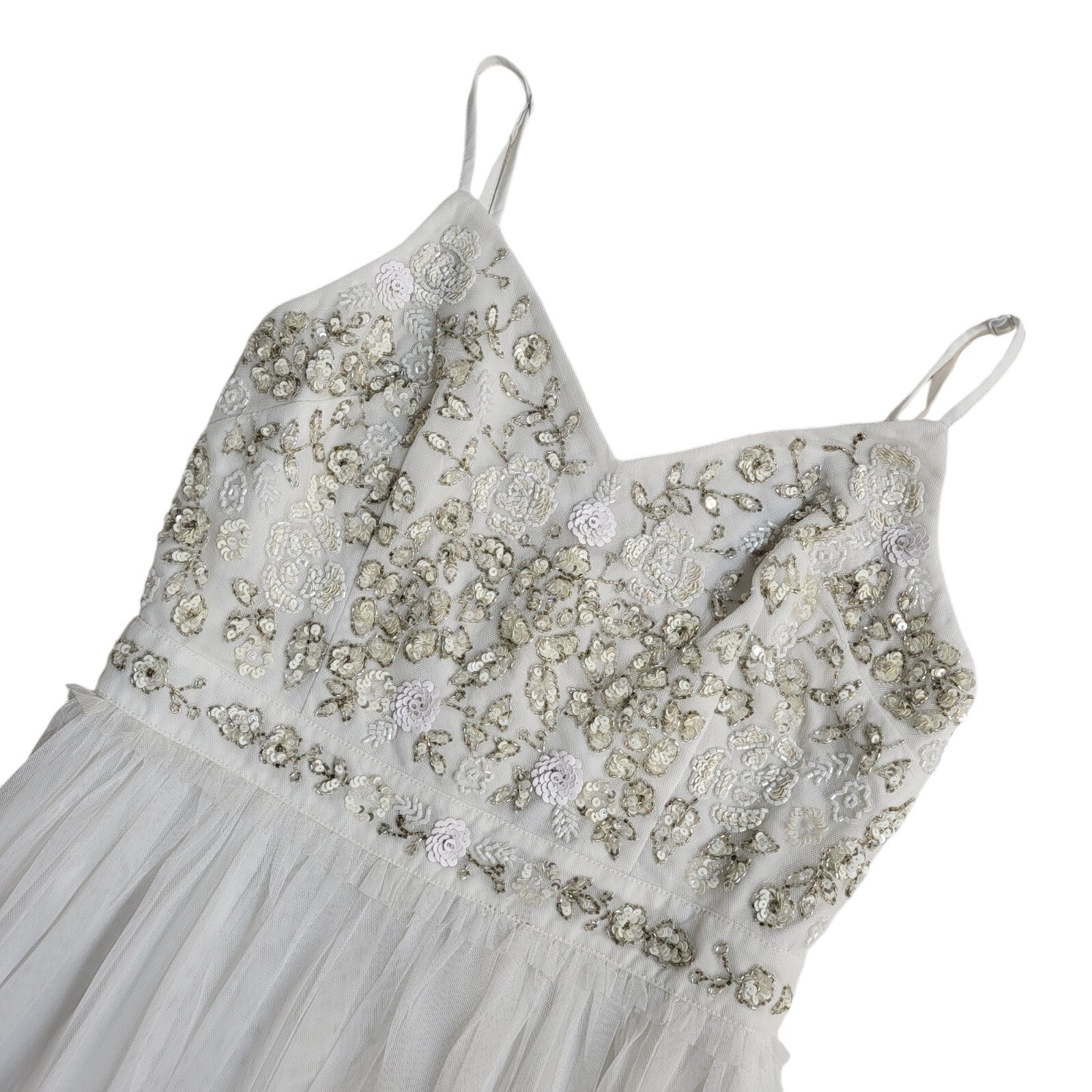 French Connection White Embellished Evening Dress BNWT Women's UK Size 6
