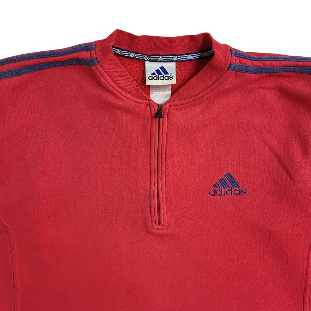 Adidas Vintage 90's Red High Neck Sweatshirt UK Men's Size M