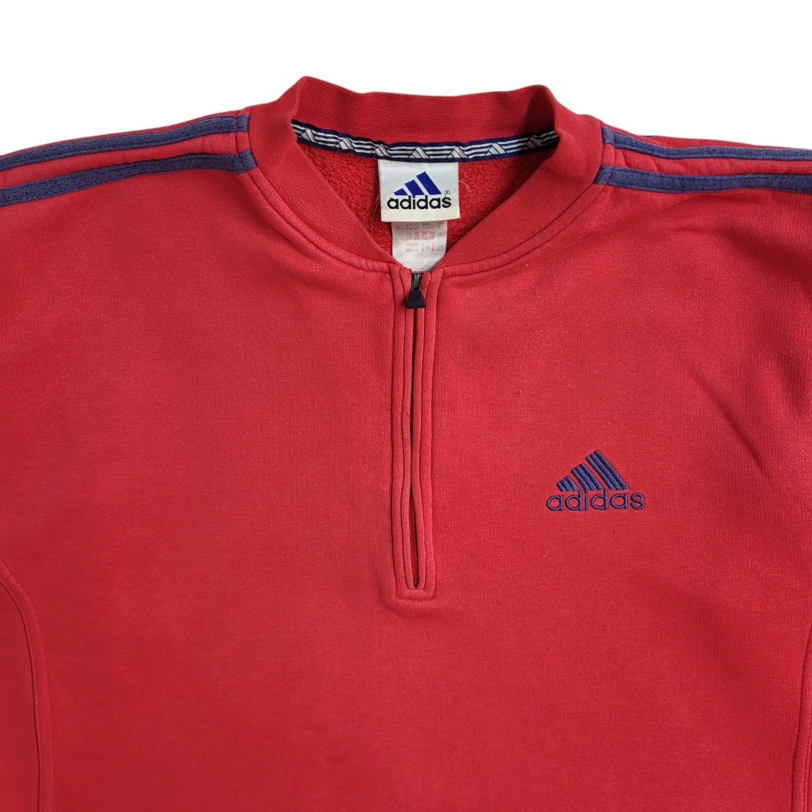 Adidas Vintage 90's Red High Neck Sweatshirt UK Men's Size M