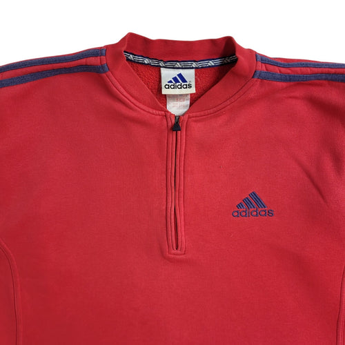 Adidas Vintage 90's Red High Neck Sweatshirt UK Men's Size M
