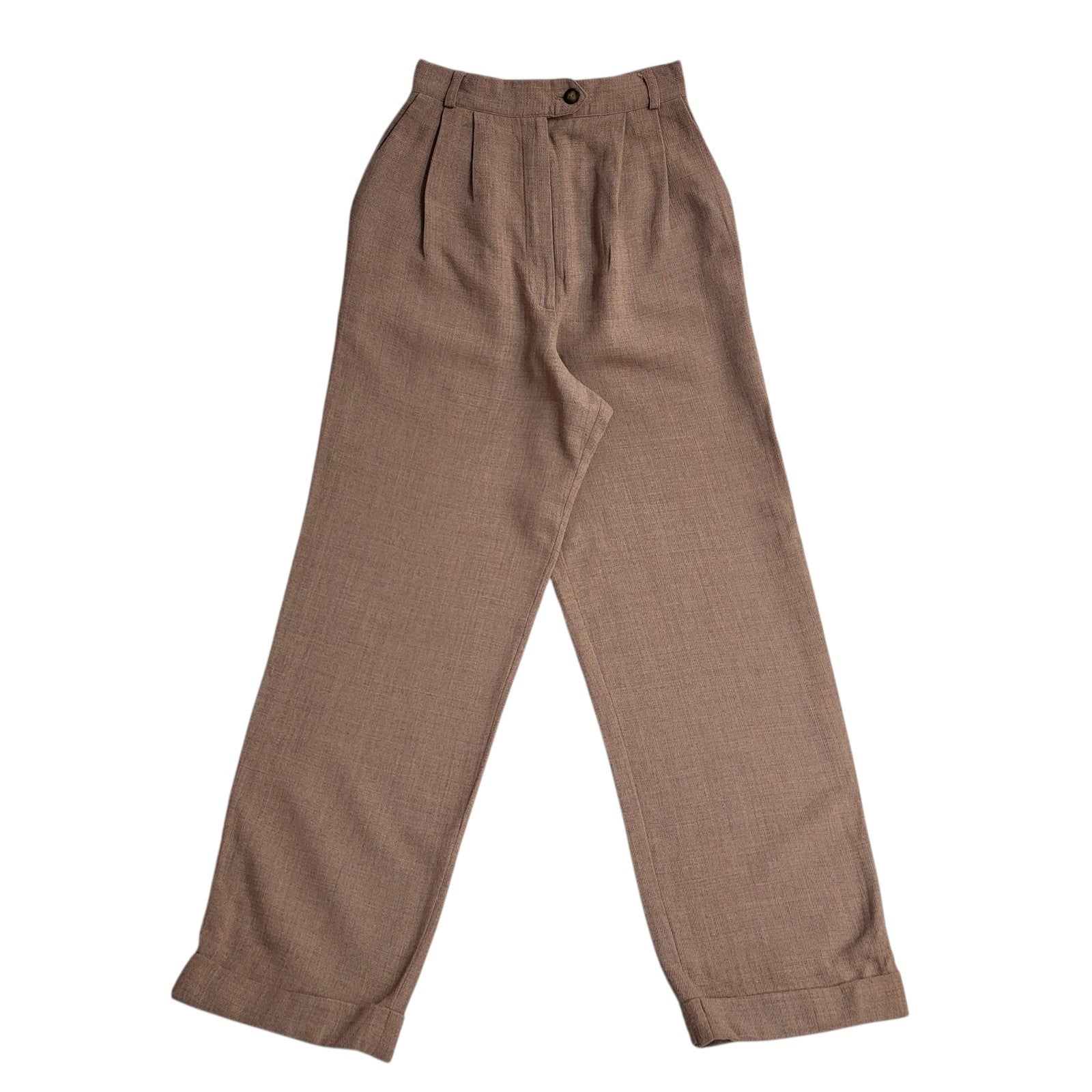 Next Collection Trousers Y2k Light Brown Tapered Uk Women's Size S 8 W26 L26