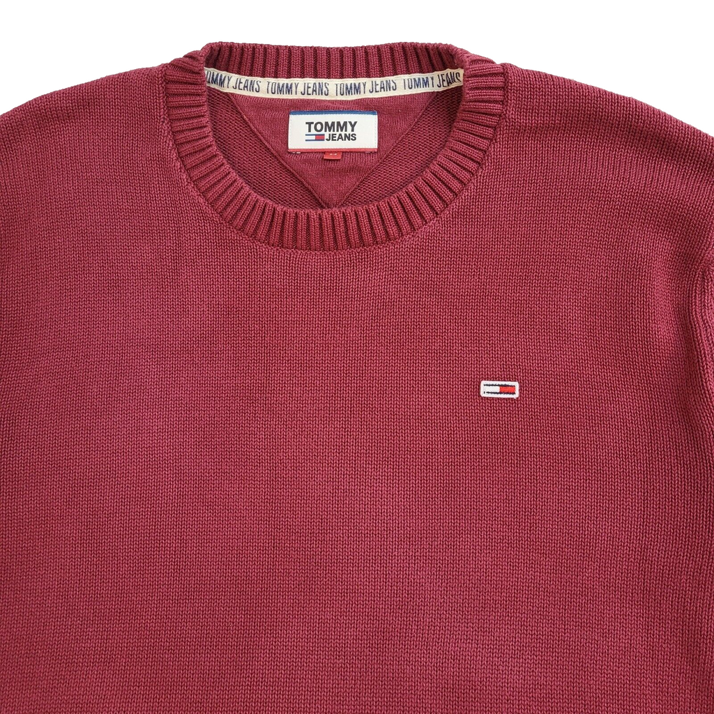 Tommy Jeans Vintage 90's Burgundy Jumper UK Men's Size M