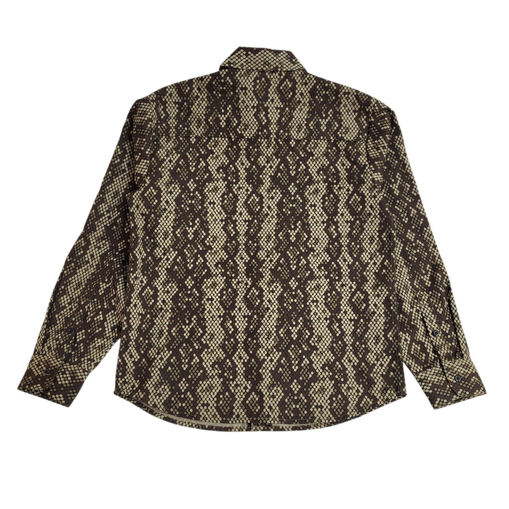 Dickies Y2k Brown Geometric Long Sleeve Shirt Men's UK Size M