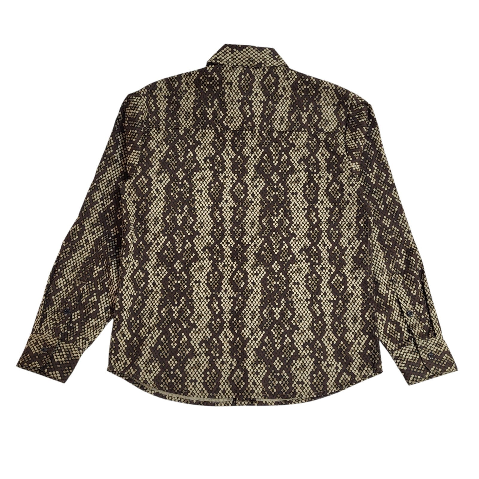 Dickies Y2k Brown Geometric Long Sleeve Shirt Men's UK Size M