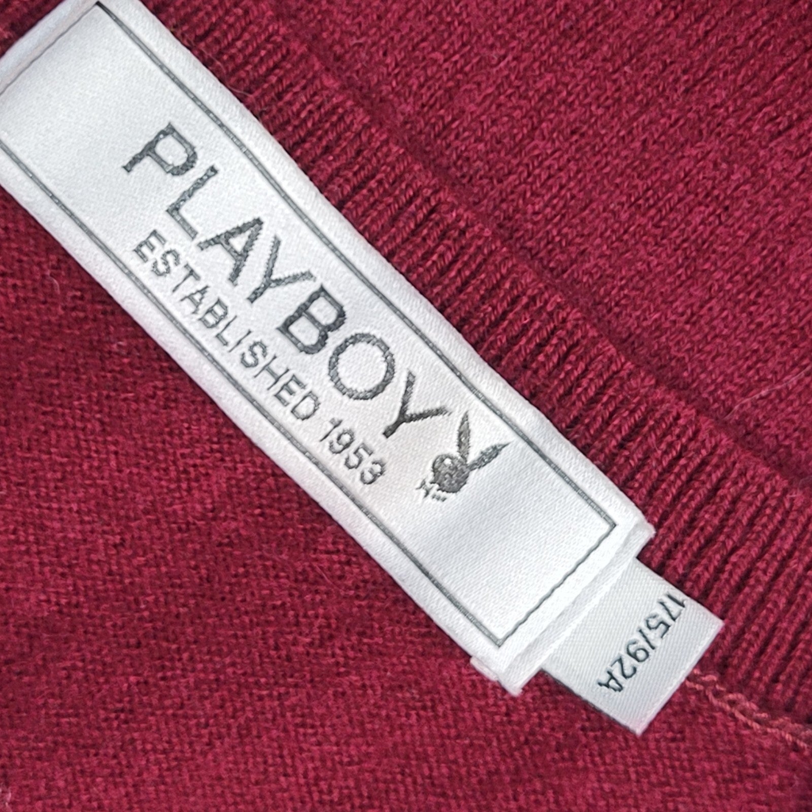 Playboy Burgundy V-Neck Sleeveless Jumper Vest Men's UK Size M