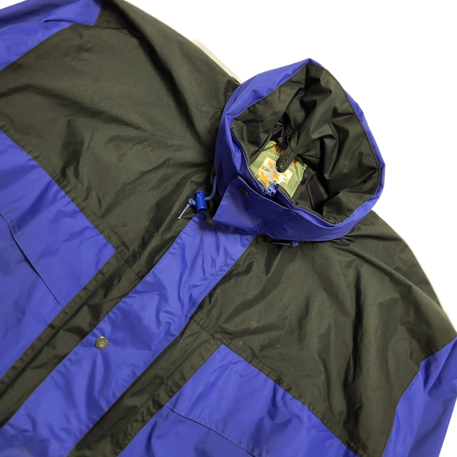 Regatta Vintage 90s Blue & Black Zipped Jacket Uk Men's Size 2XL