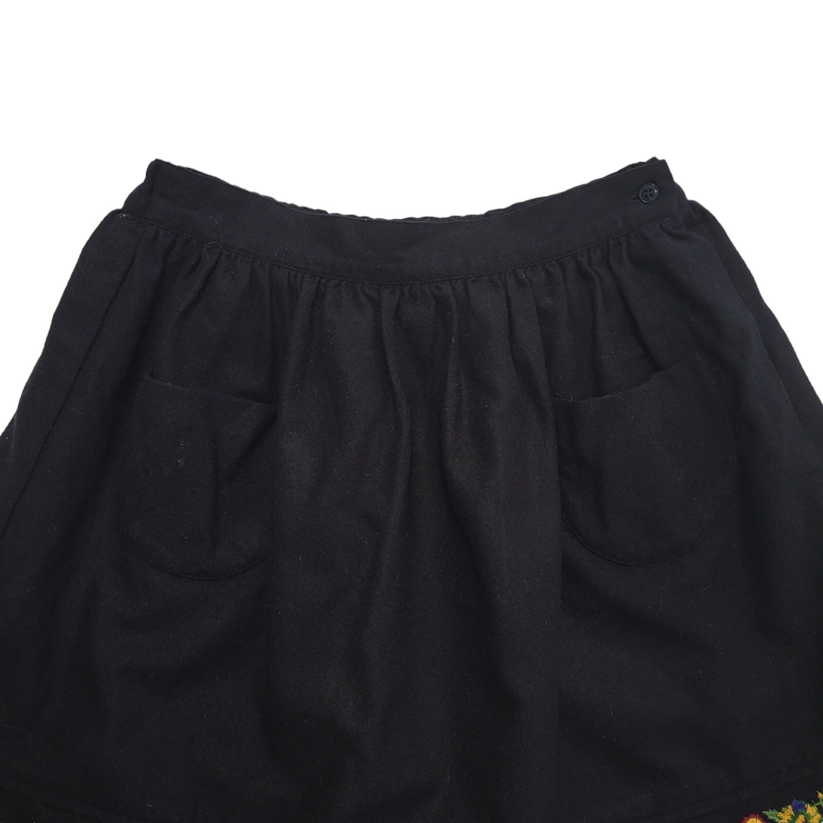 Cacharel Vintage 90's Blue Short Floral Trim Skirt Womens UK Size 8 W26