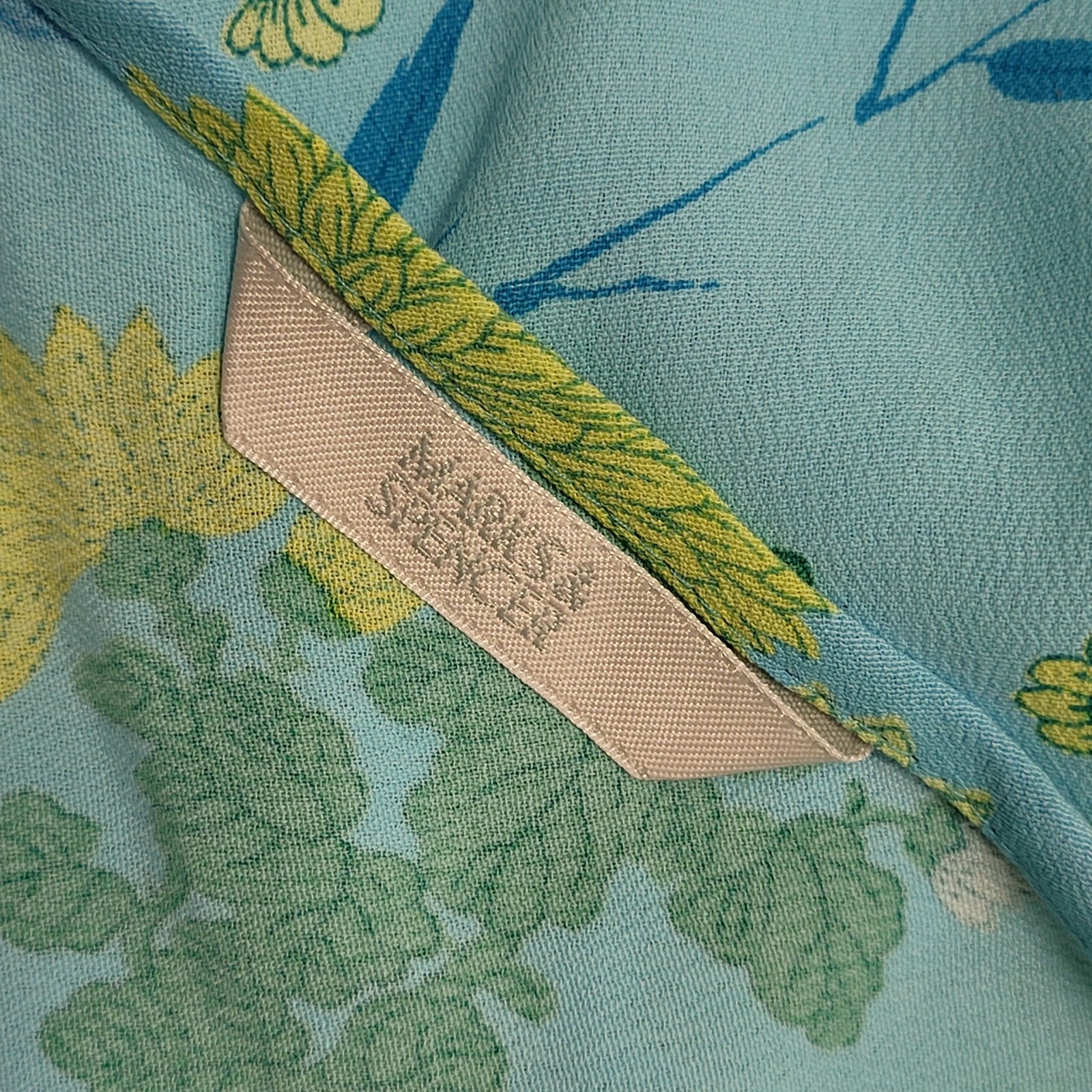 M&S Y2k Blue Yellow Floral Sleeveless Daywear Dress Uk Women's Size 14