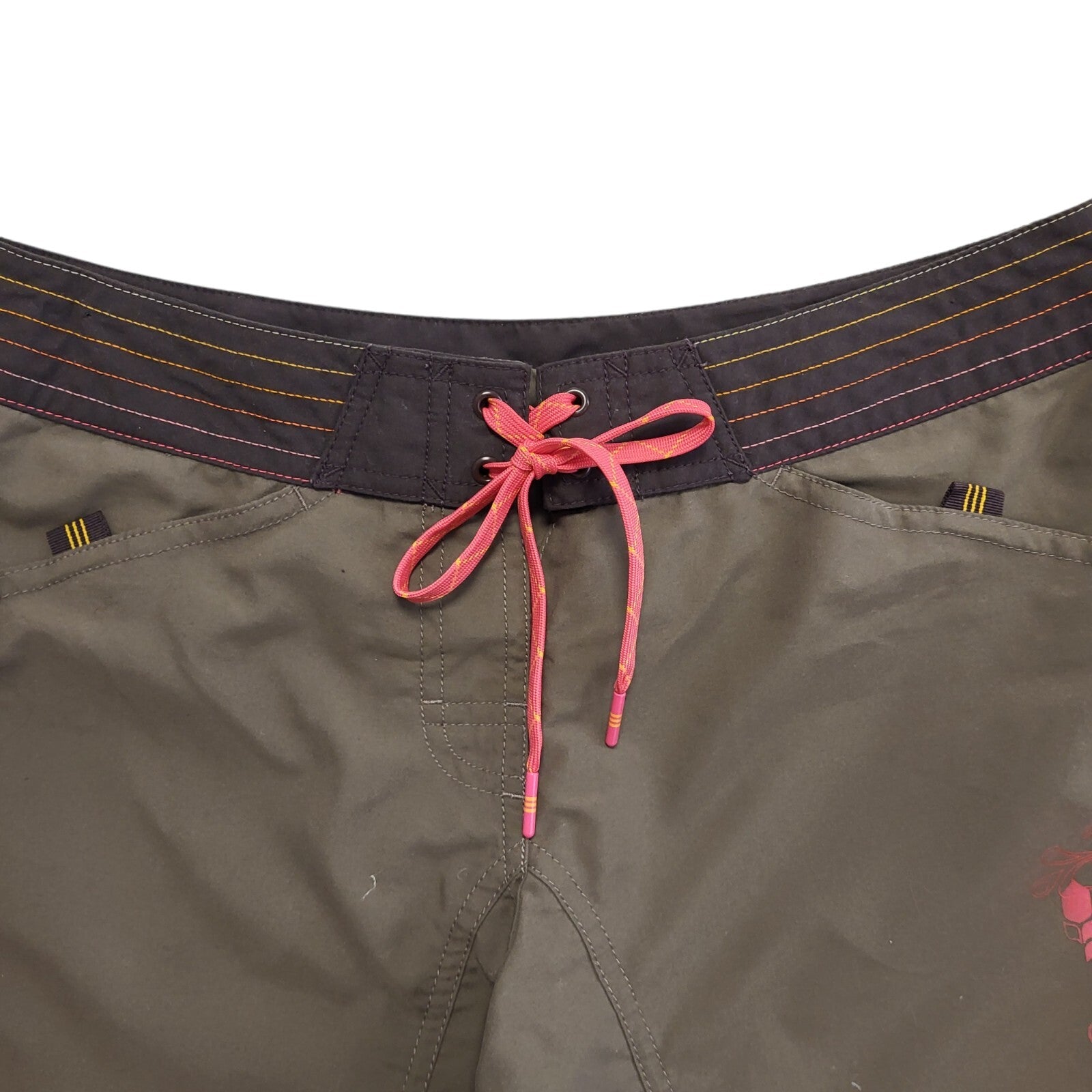 Adidas Vintage Y2K Brown Floral Tie Sports Shorts  Womens UK 12-14 W30-32