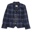 Jobis Vintage 90's  Blue Checked Button Front Blazer Jacket Womens UK Size XL