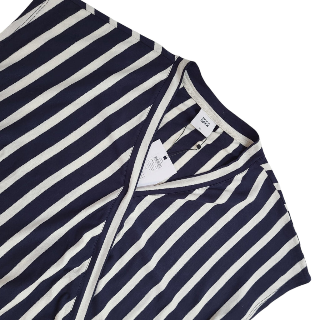 Mama-Licious Navy Blue & White Striped Becky Jumpsuit BNWT Women's XL W32 L30