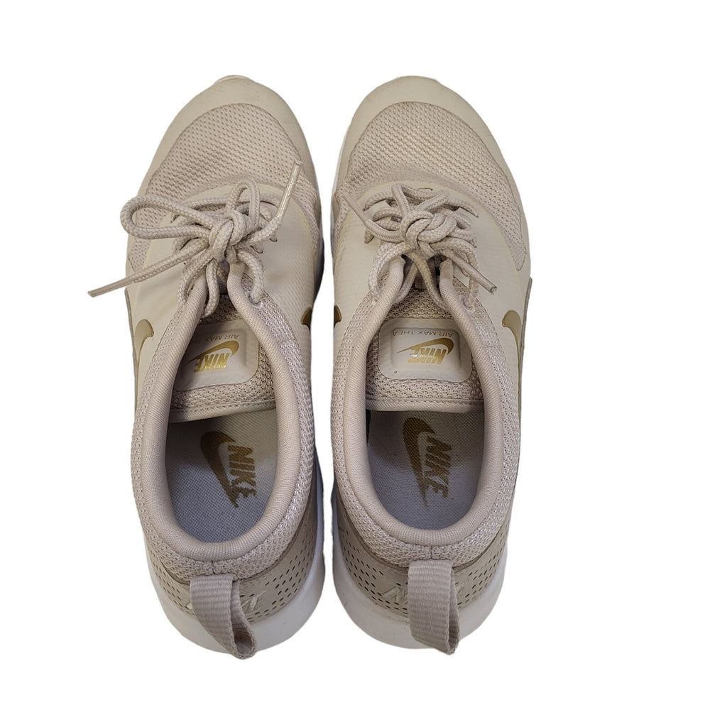 Nike Air Max Thea Beige Canvas Lace-Up Sports Trainers Women's Uk Size 5