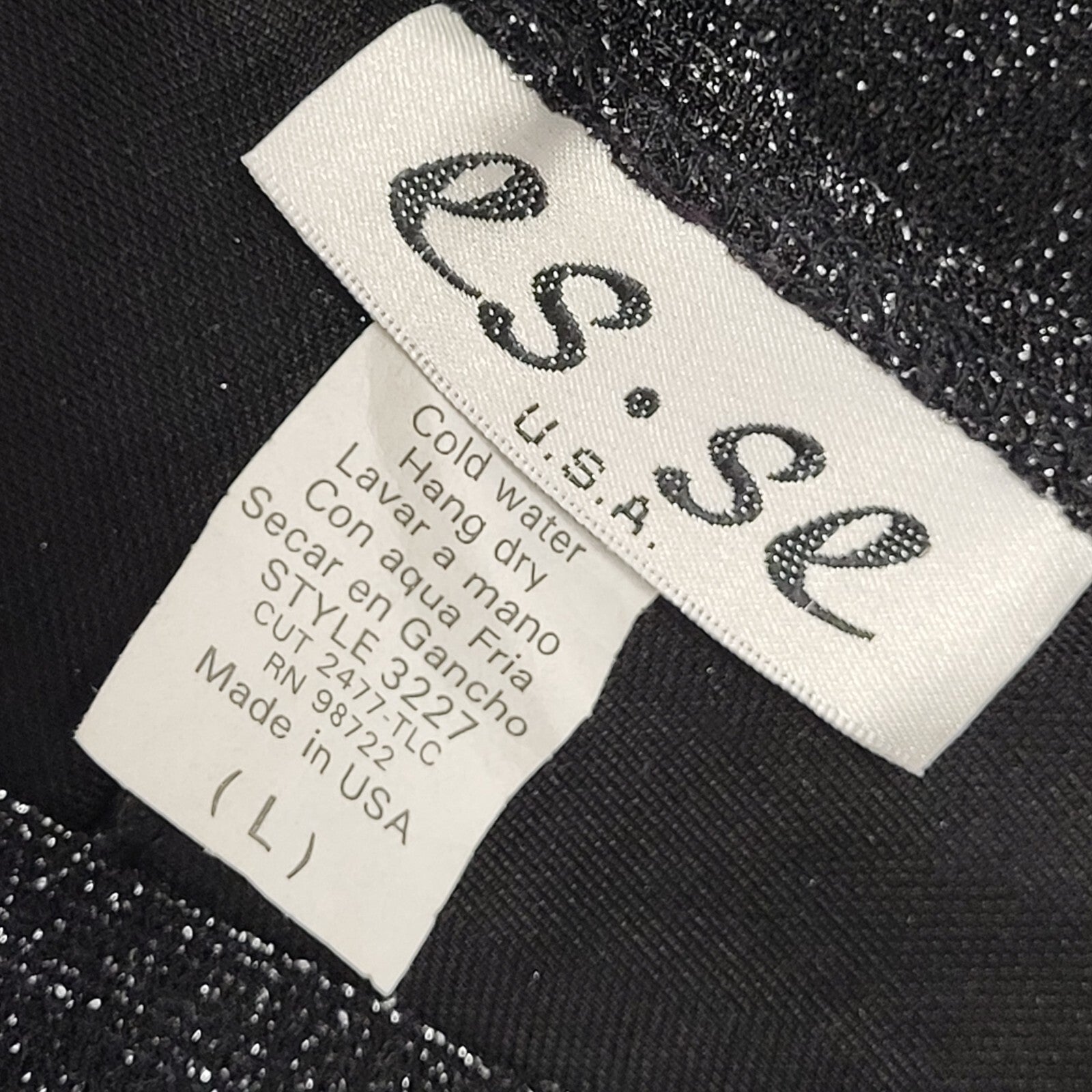 Es.Se Vintage 80's Black & Silver Sleeveless Long Glitter Dress Womens UK L