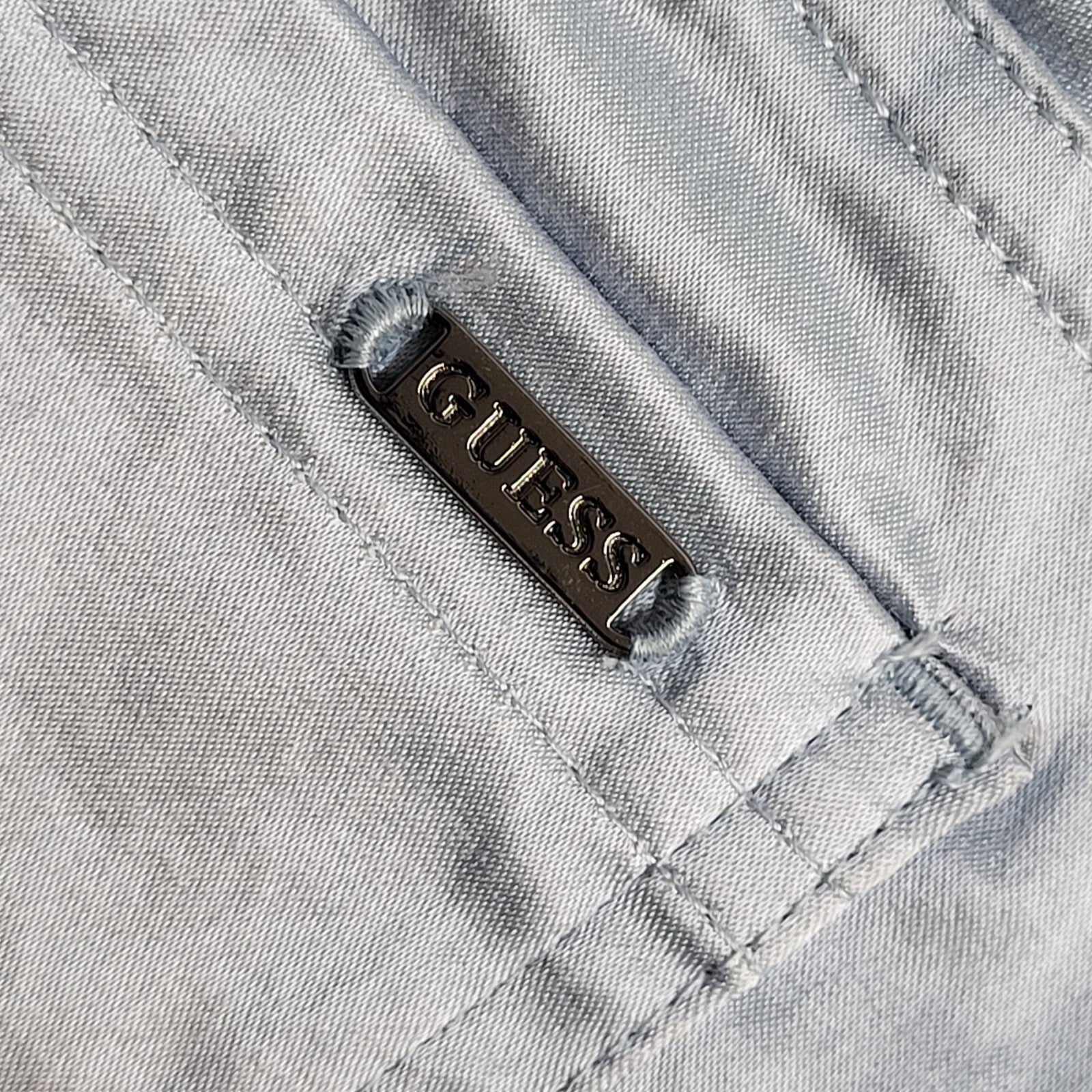 Guess Jeans 90s Light Blue Bootcut Shiny Jeans Uk Women's Size 8 W27 L32