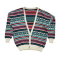 80s Vintage White Pink Blue Button Cardigan Uk Women's Size 14-16