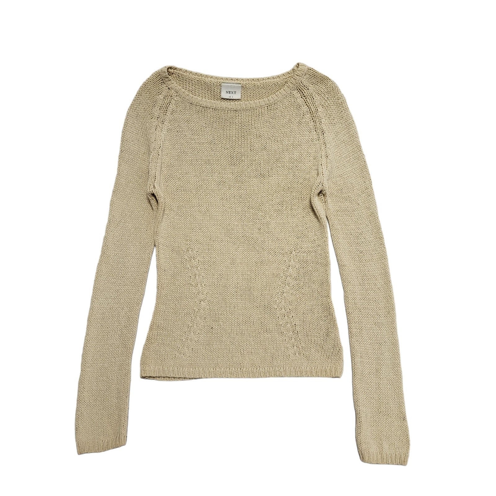 Next Vintage 90's Beige Long Sleeve Jumper UK Womens Size 8