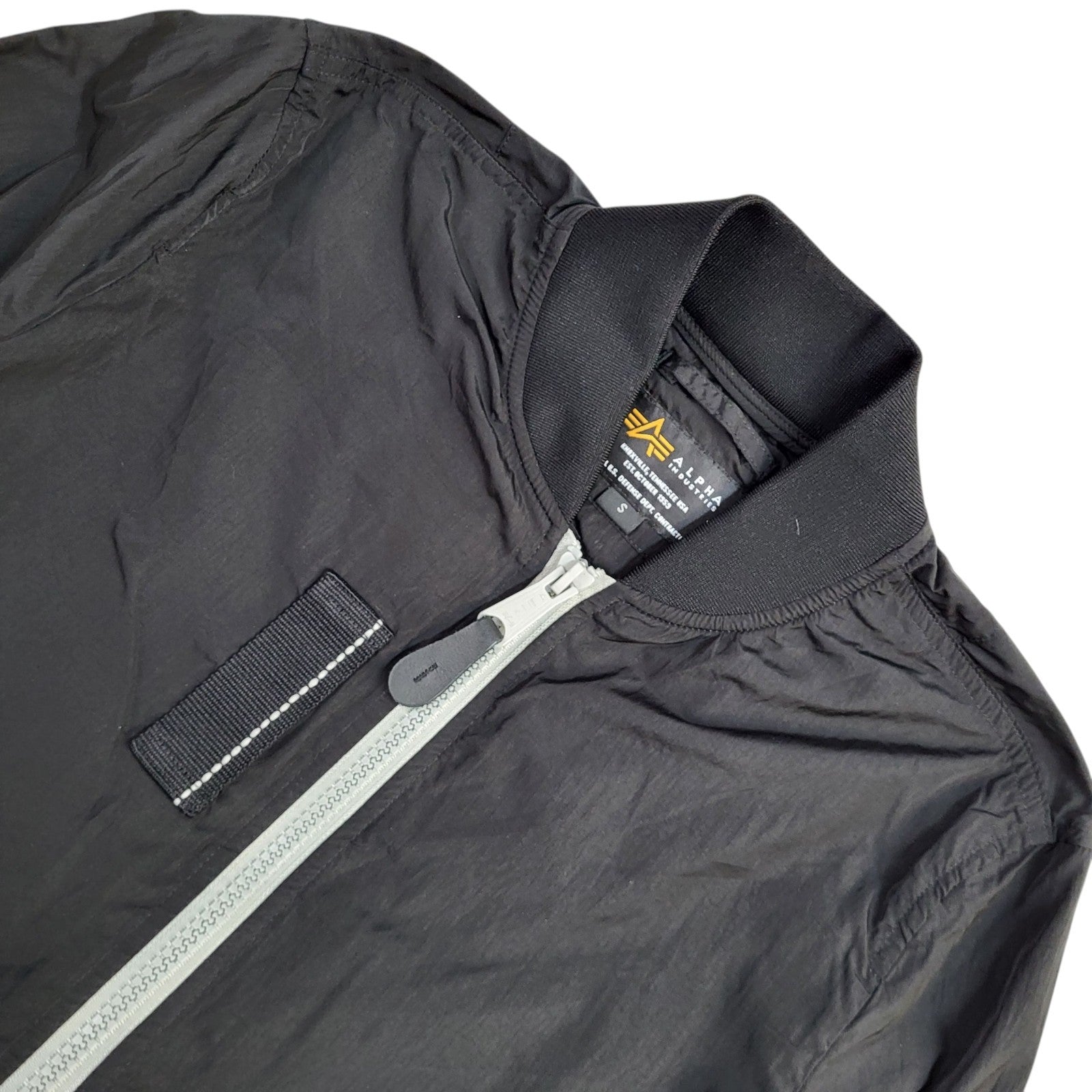 Alpha Industries Black Windbreaker Y2K Jacket UK Men's Size S
