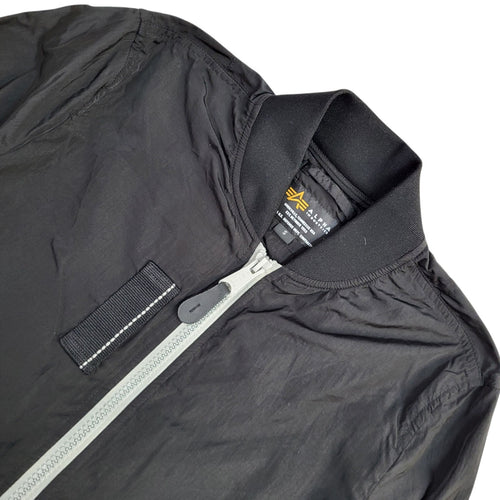 Alpha Industries Black Windbreaker Y2K Jacket UK Men's Size S