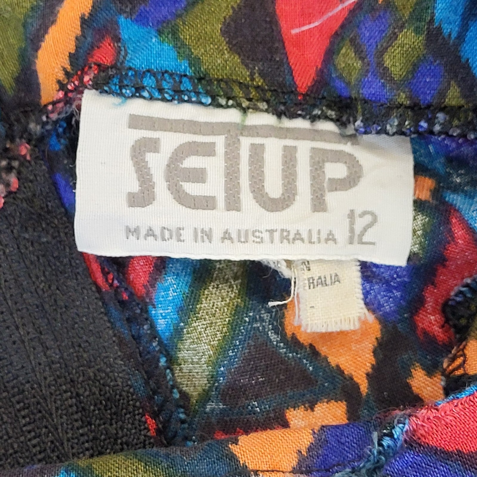 Set Up 80s Vintage Multicoloured  A-Line Sleeveless Daywear Dress Women's 10/12