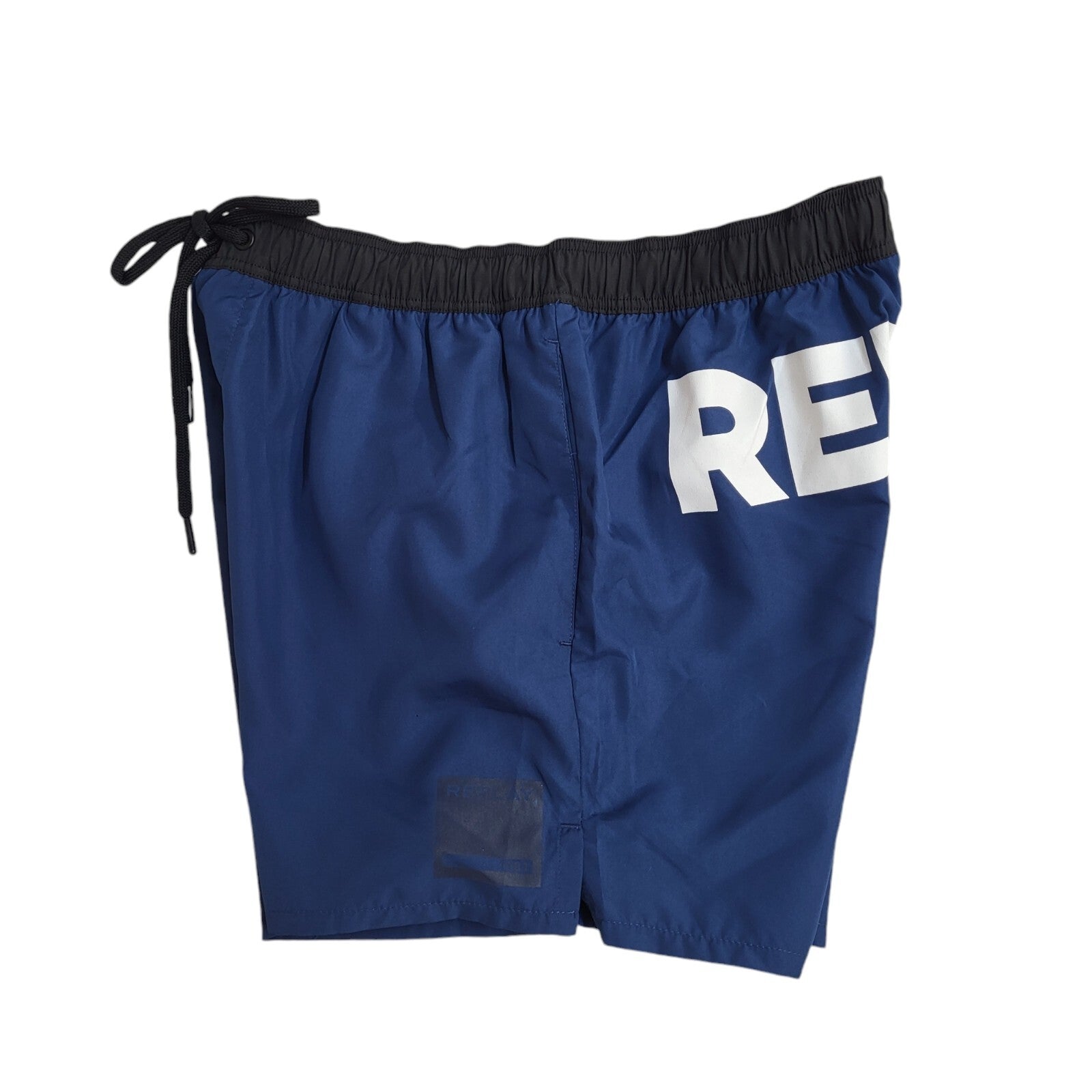 Replay Blue & Black Beachwear Drawstring Shorts BNWT Men's UK Size S W30