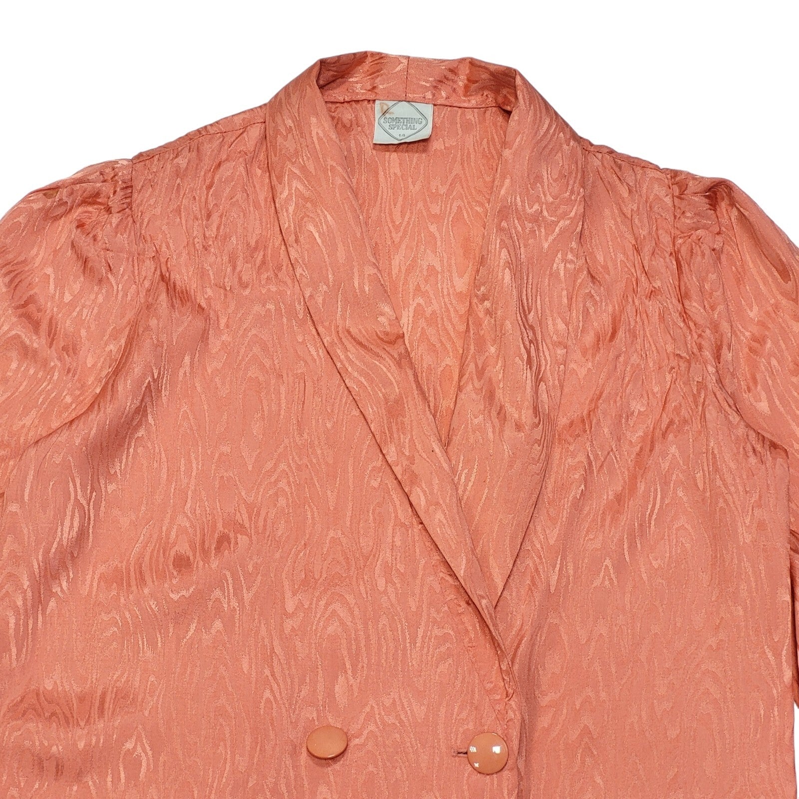 Something Special 80s Vintage Orange Buttoned Dress Women's 14