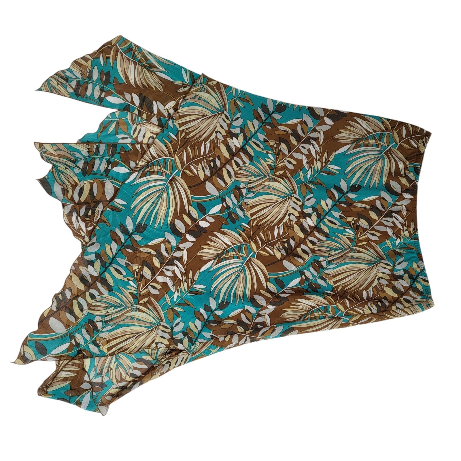 Sag Harbour 90's Brown Floral  Blouse Co-Ord Skirt & Top Women's Size 16 Bnwt